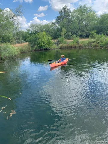 a yard with lake view