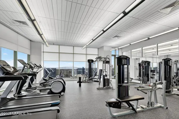 a living room with furniture