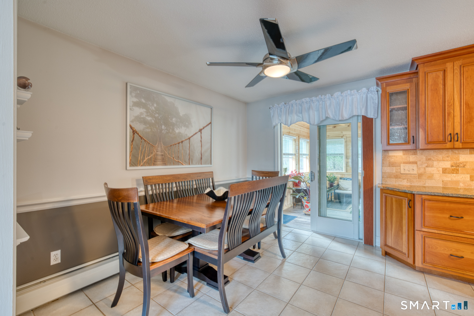 11 Hally Lane Colchester, CT 06415 - Photo 7 of 36 Dining area is perfect for gatherings and joyful celebrations...doorway leads to a fantastic brand-new sun porch completed in the summer of 2025n (cost over $60,000...all permits verified)