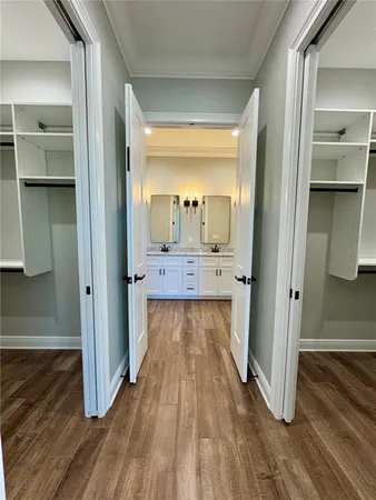a view of a bathroom from the hallway