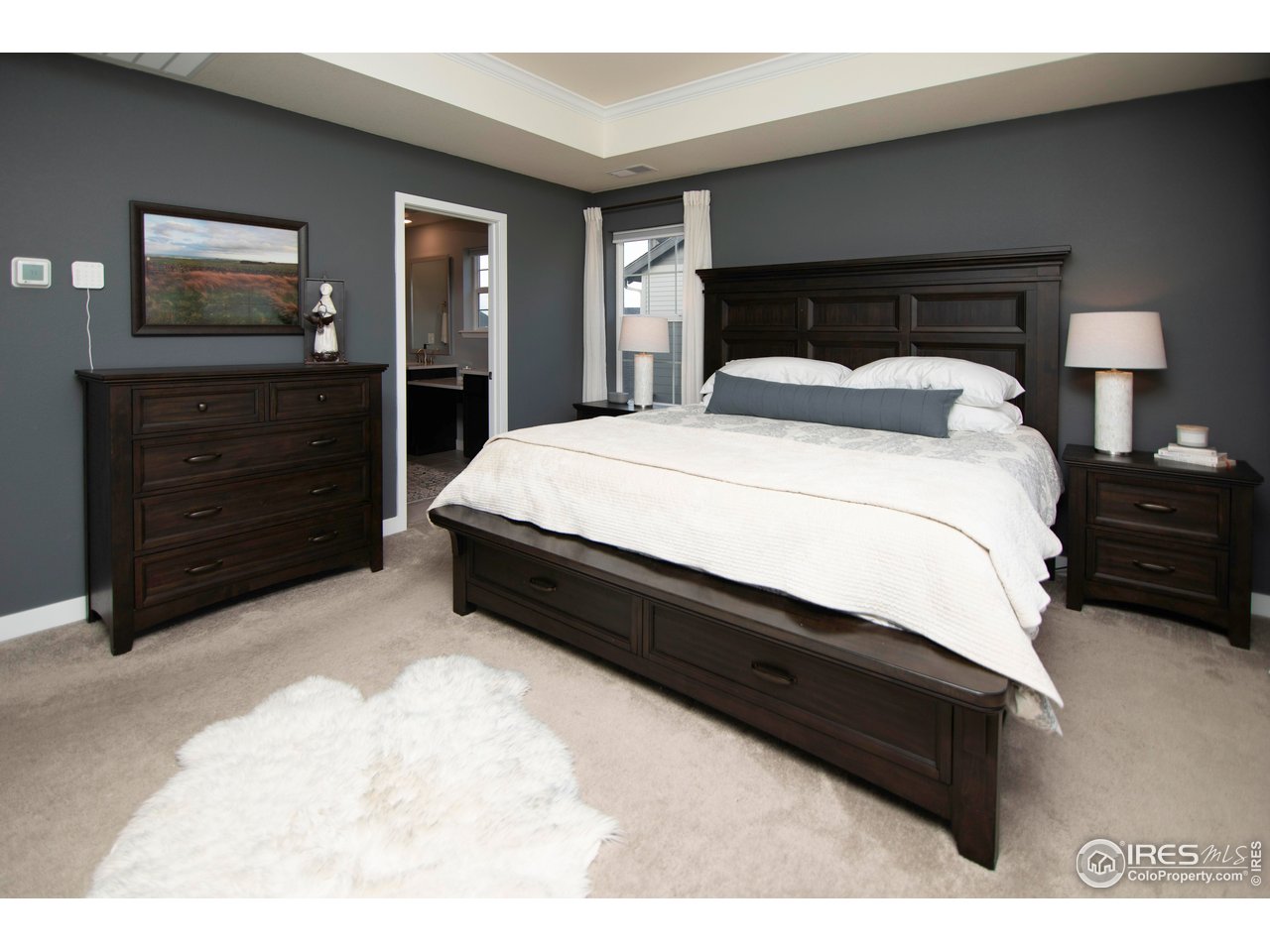 7086 Thunderview Drive Timnath, CO 80547 - Photo 22 of 38 a bed sitting in a bedroom and dresser