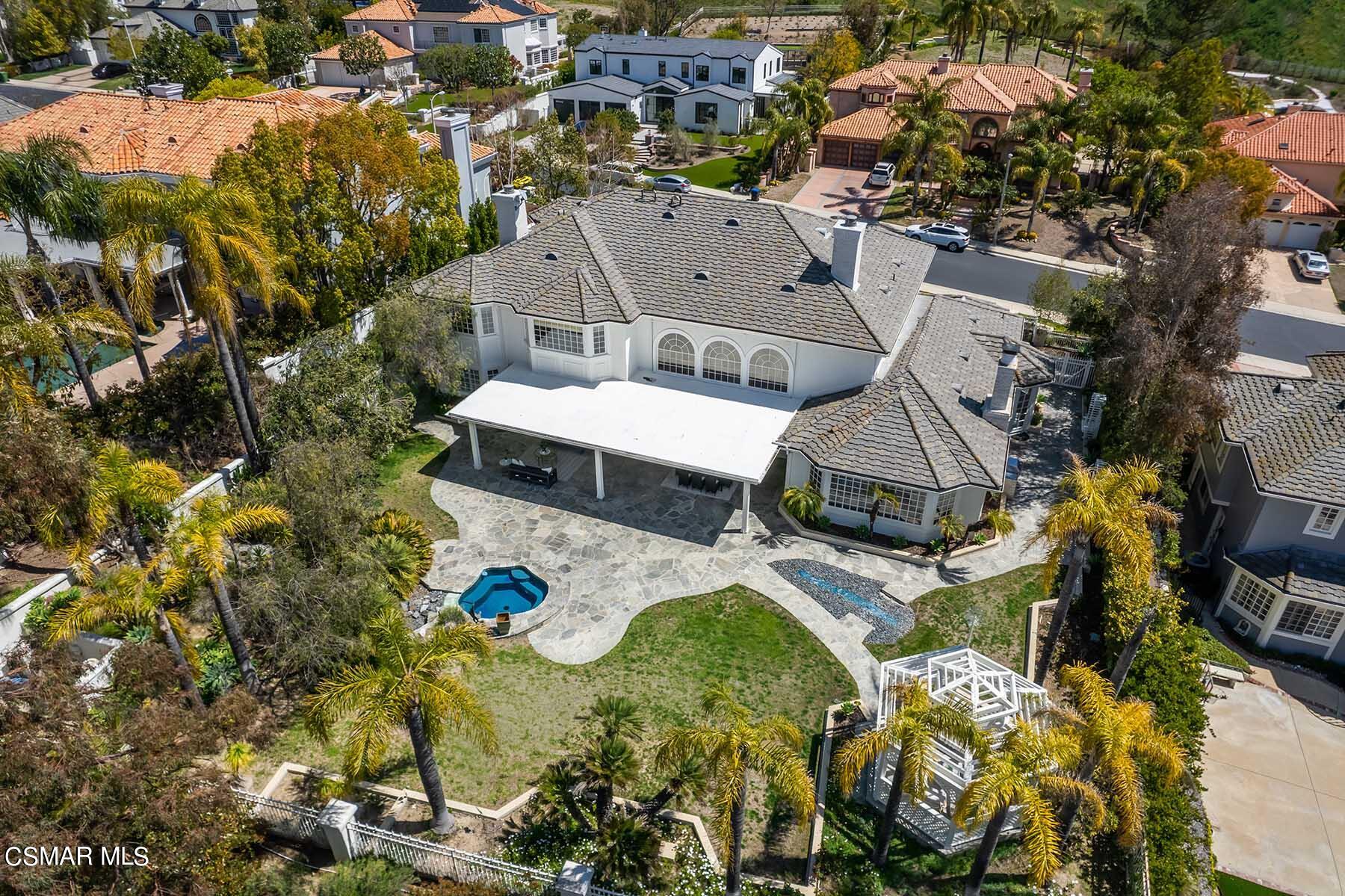 5467 Wellesley Drive Calabasas, CA 91302 - Photo 58 of 60 an aerial view of a house with swimming pool and outdoor space