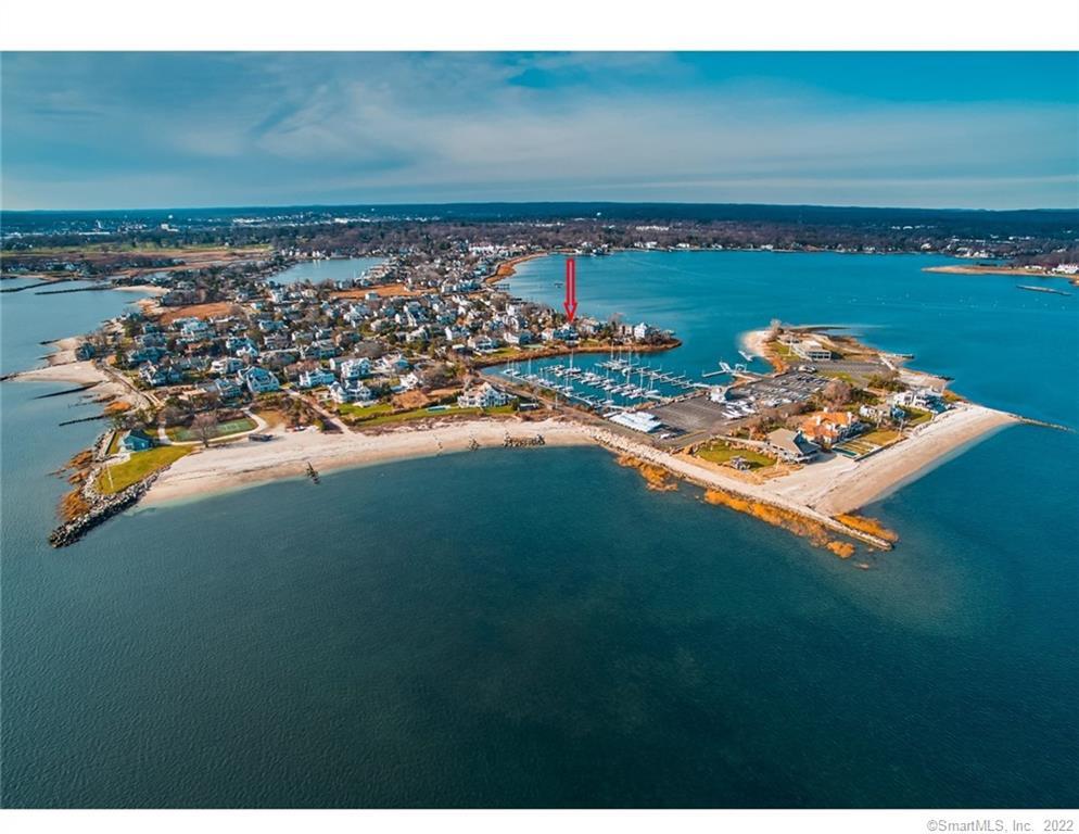 108 Harbor Road Westport, CT 06880 - Photo 1 of 1 Aerial shot with location of the home