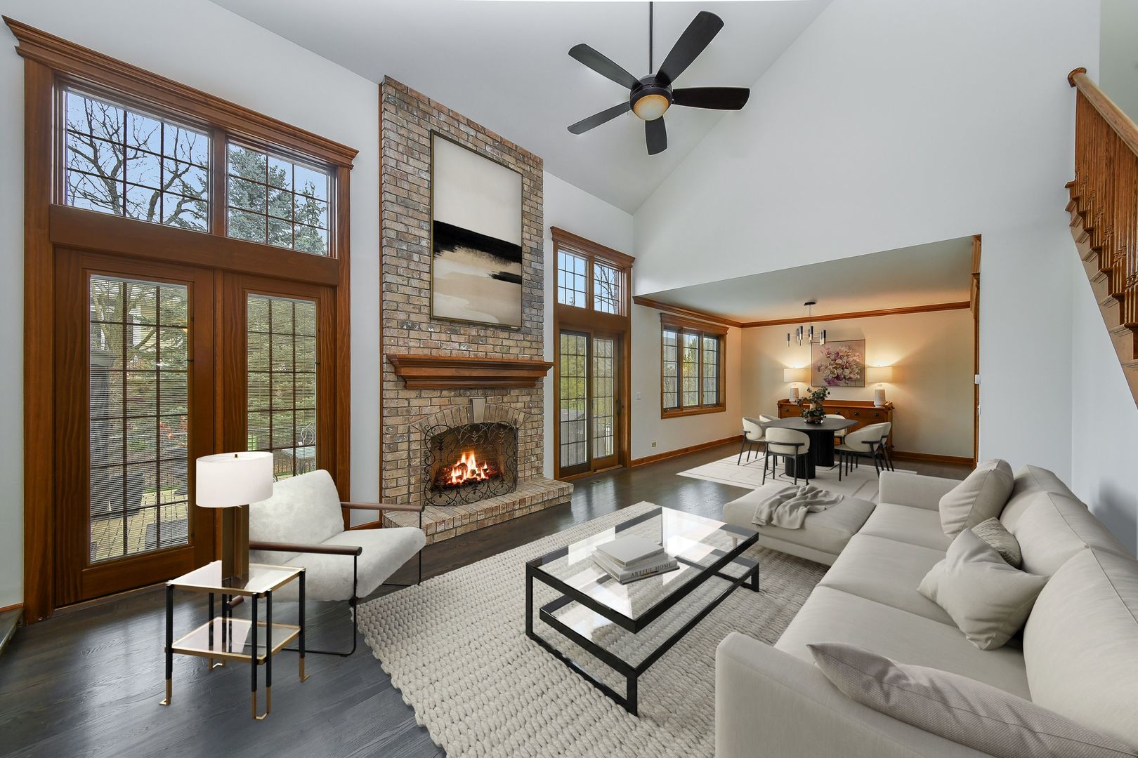 2009 Mackenzie Place, Unit 2009 Wheaton, IL 60187 - Photo 14 of 53 a living room with furniture floor to ceiling window and a fireplace