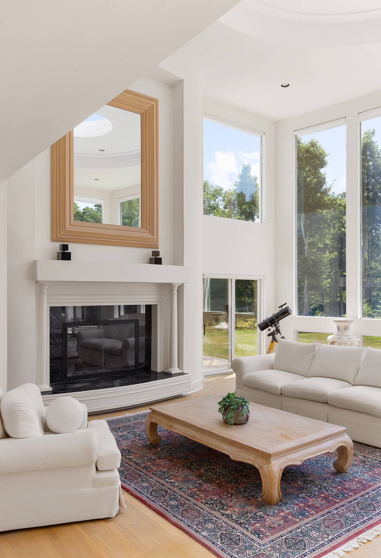 147 Old Northwest Road East Hampton, NY 11937 - Photo 6 of 33 a living room with furniture and a fireplace