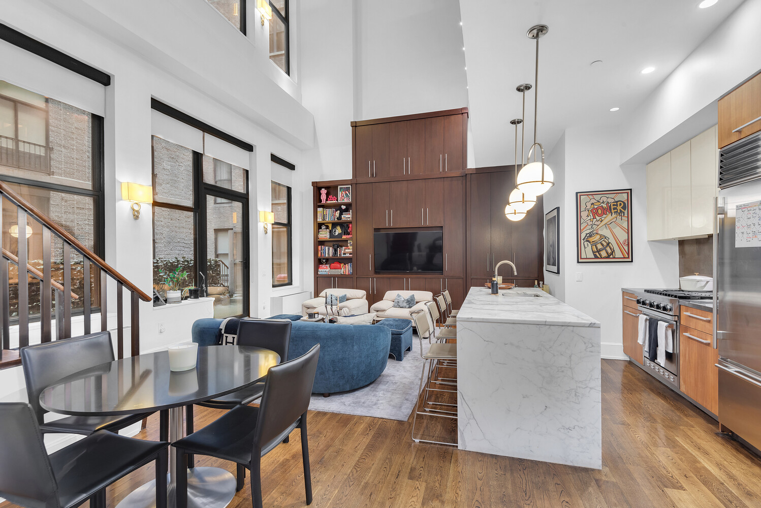260 Park Avenue South, Unit 2E Manhattan, NY 10010 - Photo 6 of 20 a living room with fireplace furniture and a fireplace