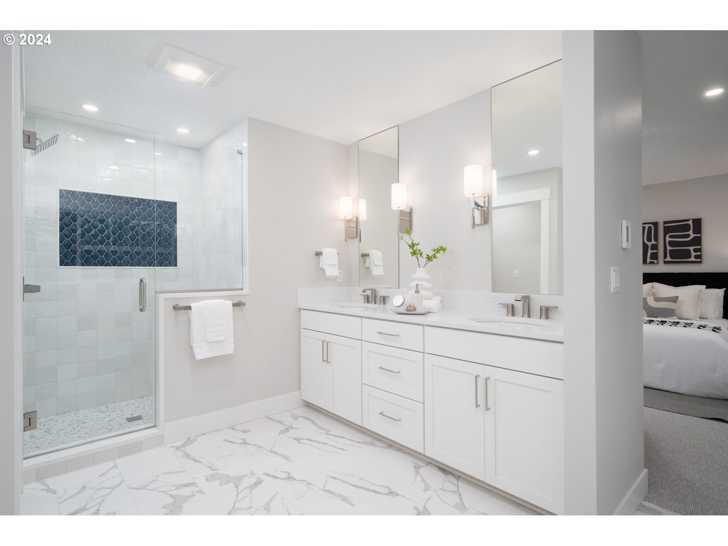 8889 Southwest Becker Drive Portland, OR 97223 - Photo 19 of 32 a bathroom with a sink a toilet a shower and a mirror