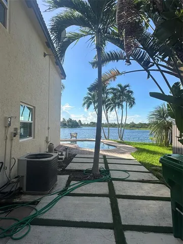 a balcony with furniture