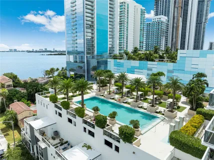 a view of a city with tall buildings