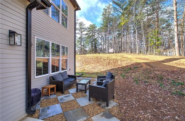 a view of a two couches in the patio