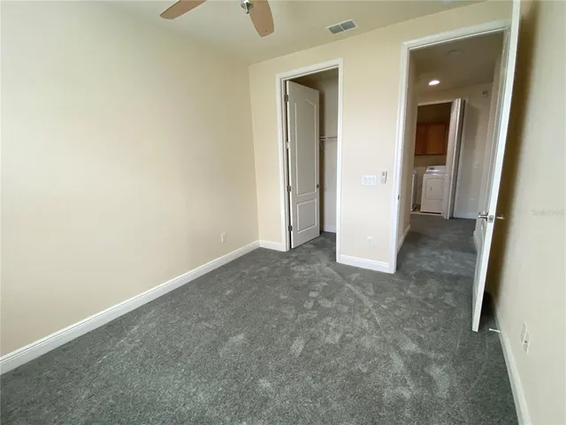 an empty room with closet