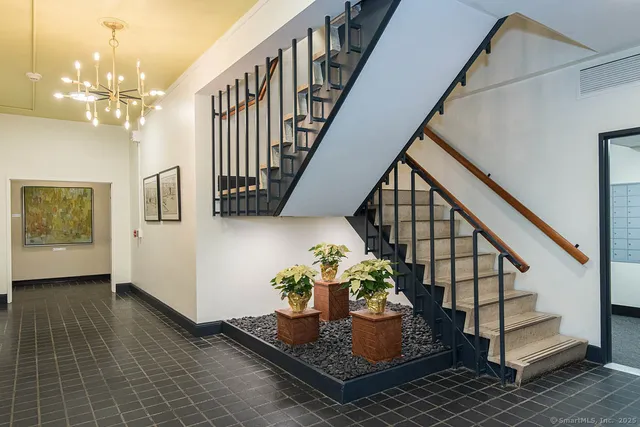a living room with wooden floor