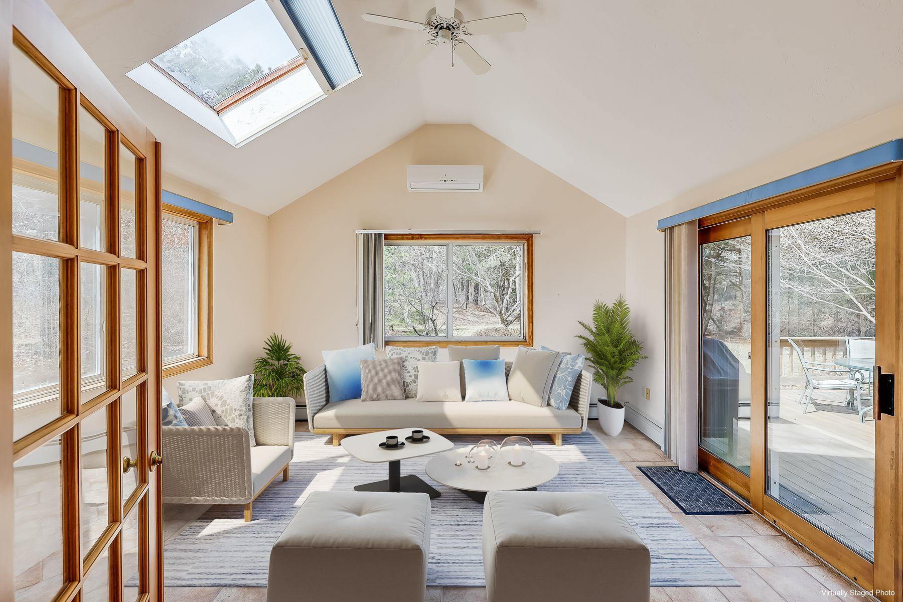 40 Meadowbrook Road Mashpee, MA 02649 - Photo 9 of 31 a living room with furniture large windows and wooden floor