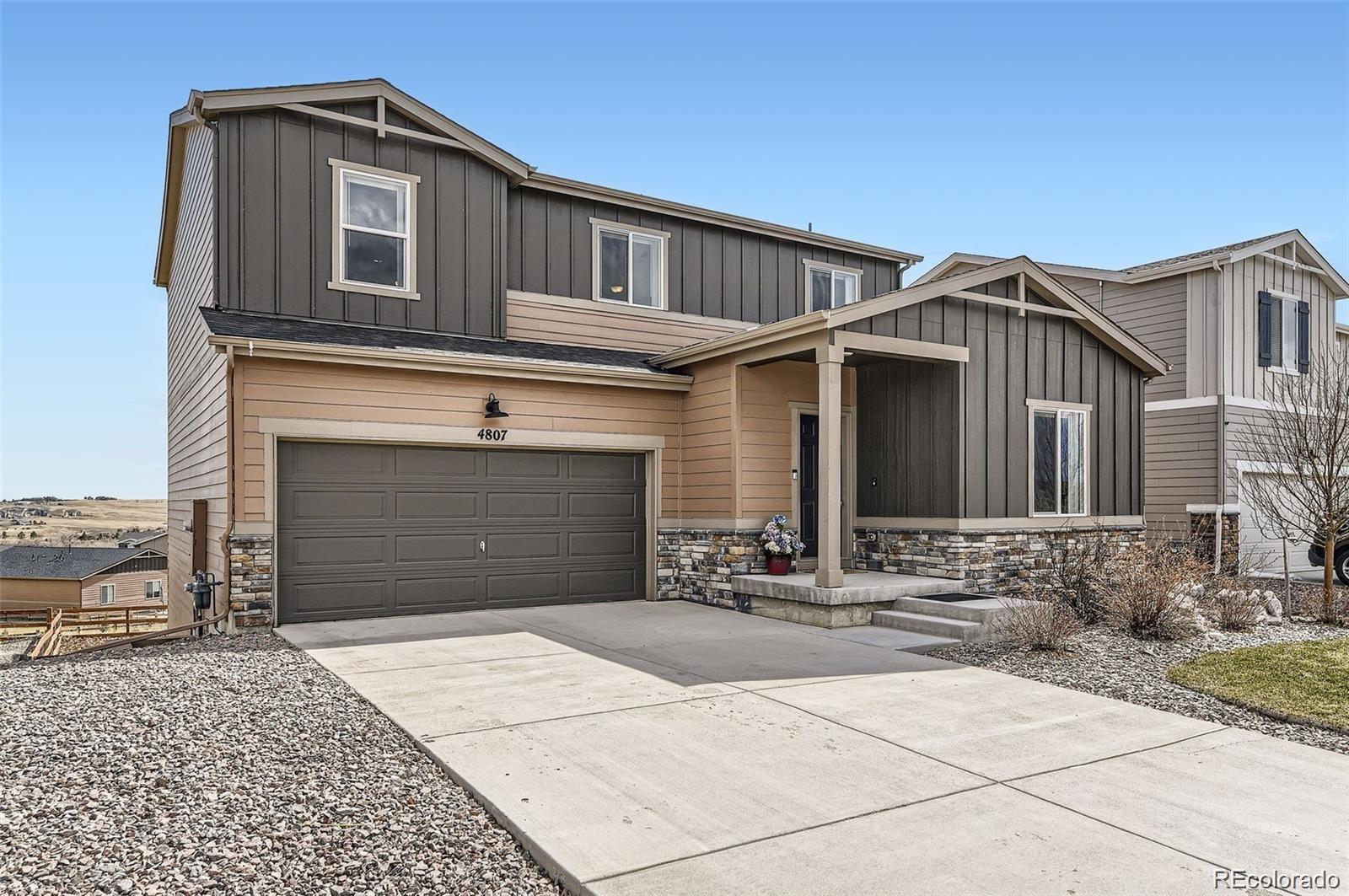 4807 River Highlands Loop Elizabeth, CO 80107 - Photo 32 of 37 a front view of a house with yard
