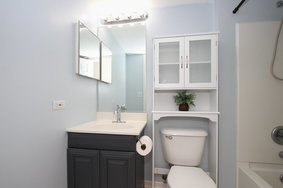 400 Woodview Circle, Unit A Elgin, IL 60120 - Photo 28 of 40 a bathroom with a toilet a sink and mirror