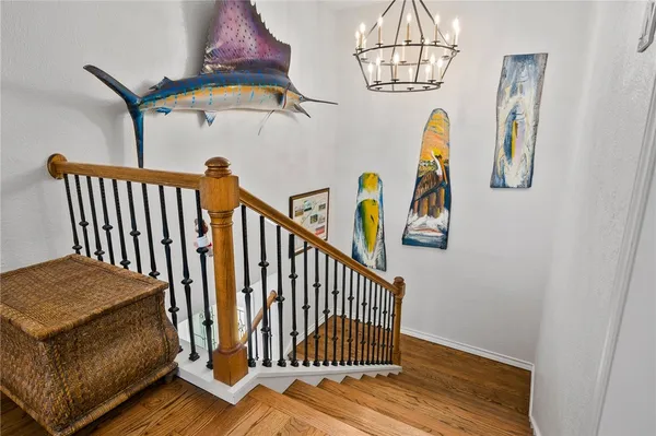 a view of entryway with wooden floor