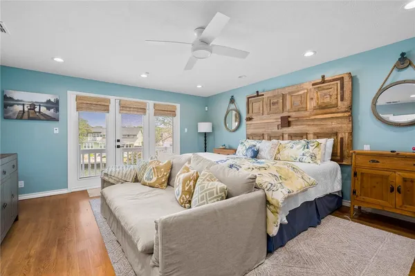 a bed room with a bed and a couch