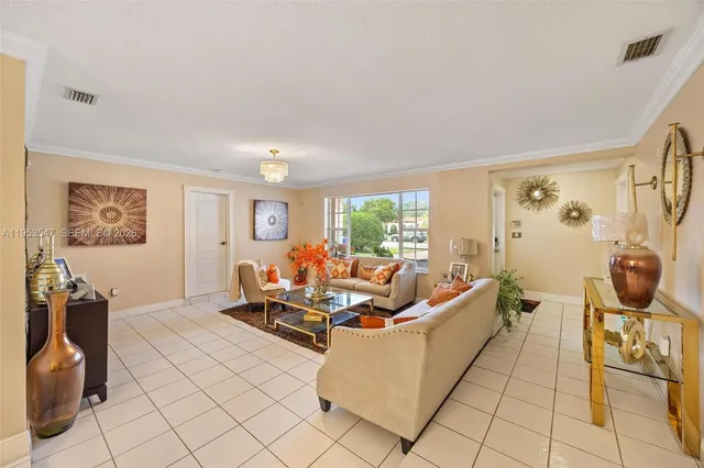 a living room with furniture