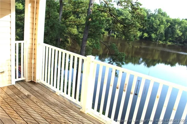 a view of a wooden deck