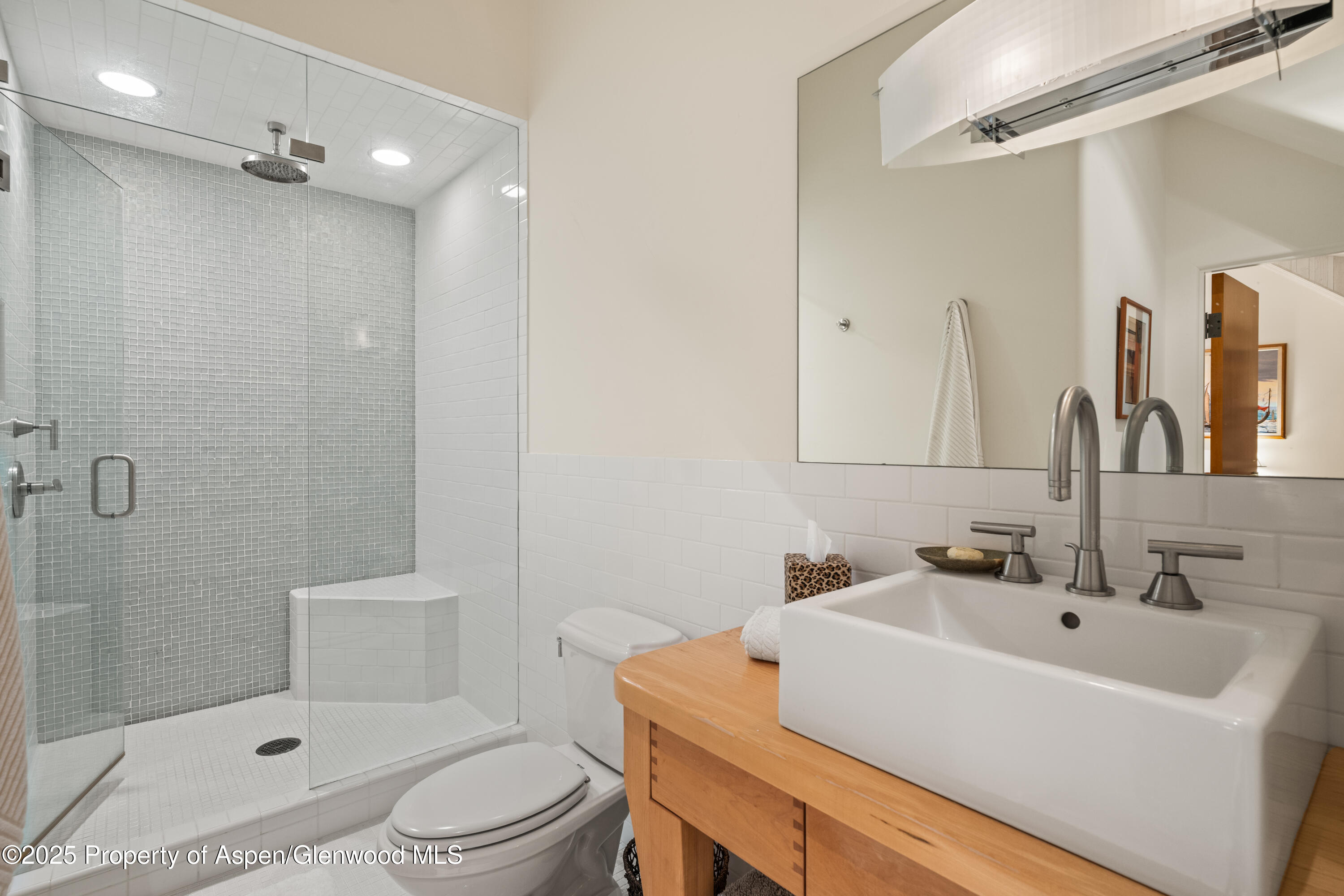 256 Twining Flats Road Aspen, CO 81611 - Photo 18 of 38 a bathroom with a sink toilet and shower