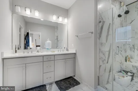 a bathroom with a shower