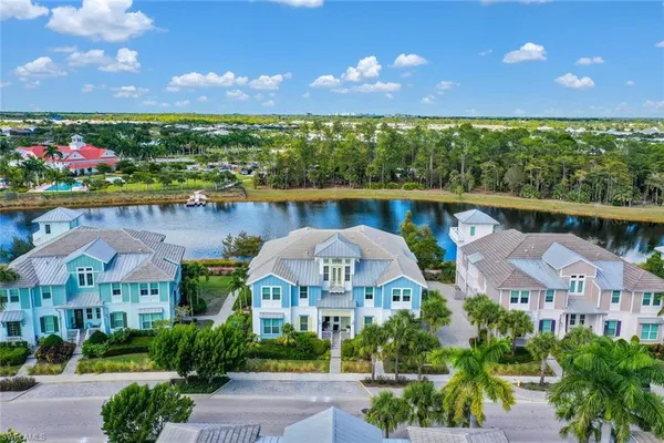 an aerial view of multiple house