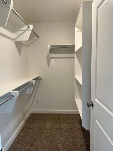 a view of a room with racks on the wall