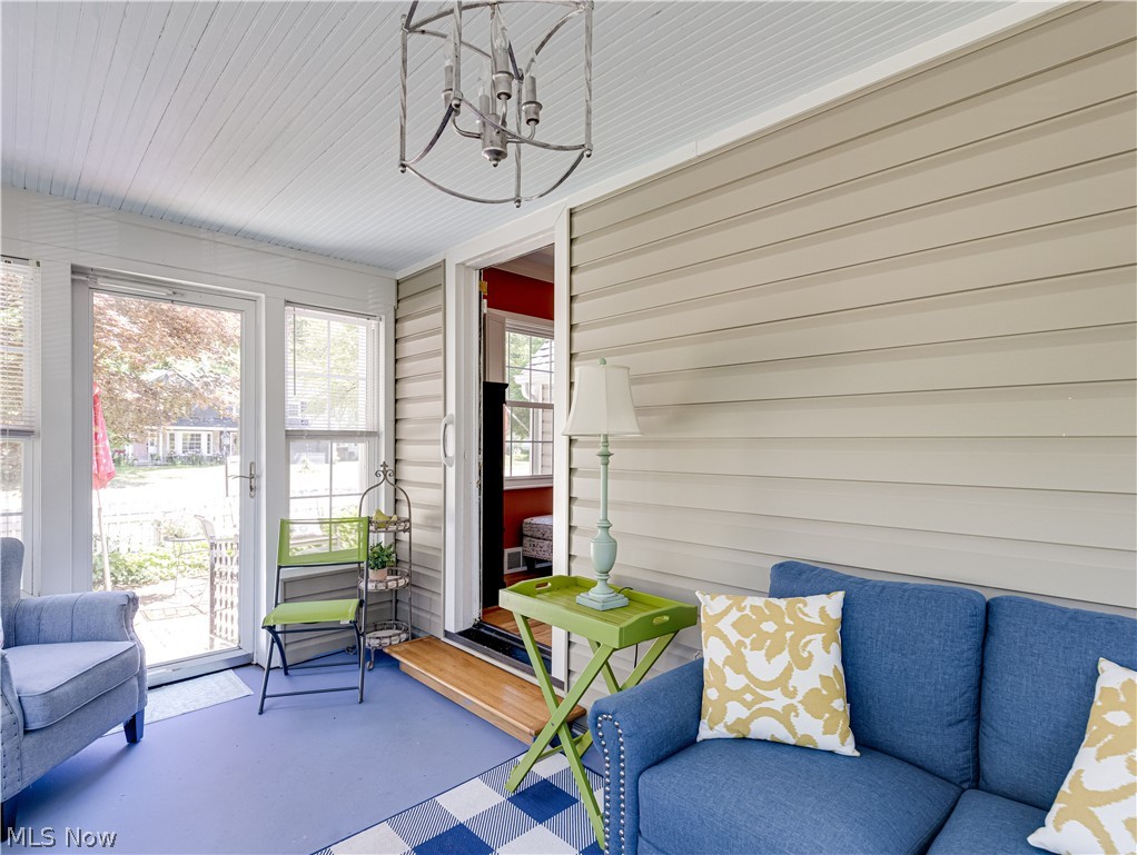 2000 Wiltshire Road Akron, OH 44313 - Photo 13 of 27 Sunroom / solarium with a notable chandelier