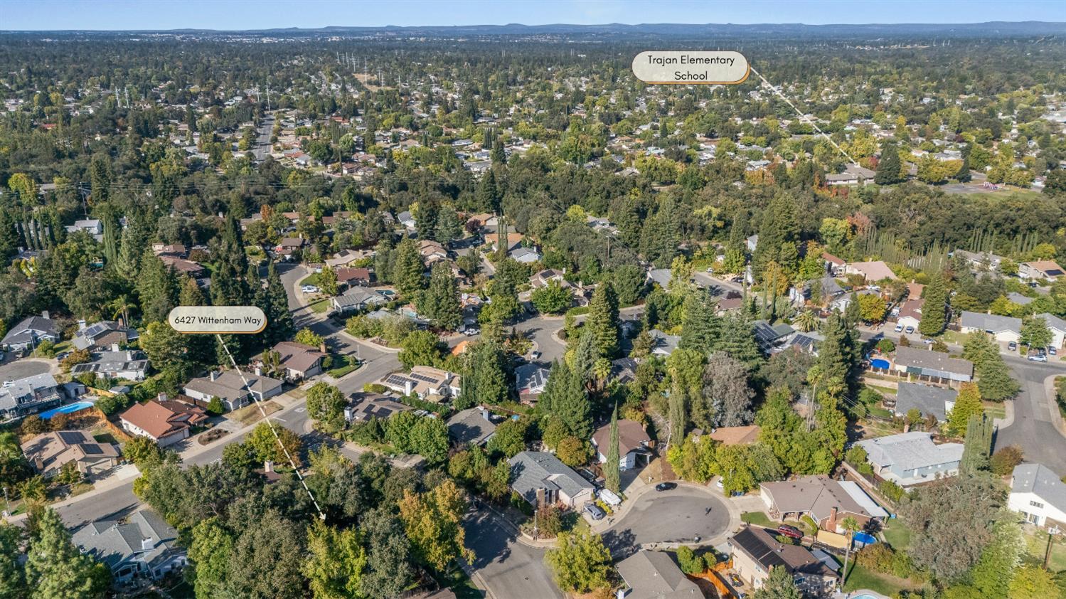 6427 Wittenham Way Orangevale, CA 95662 - Photo 51 of 51 an aerial view of a house with a yard