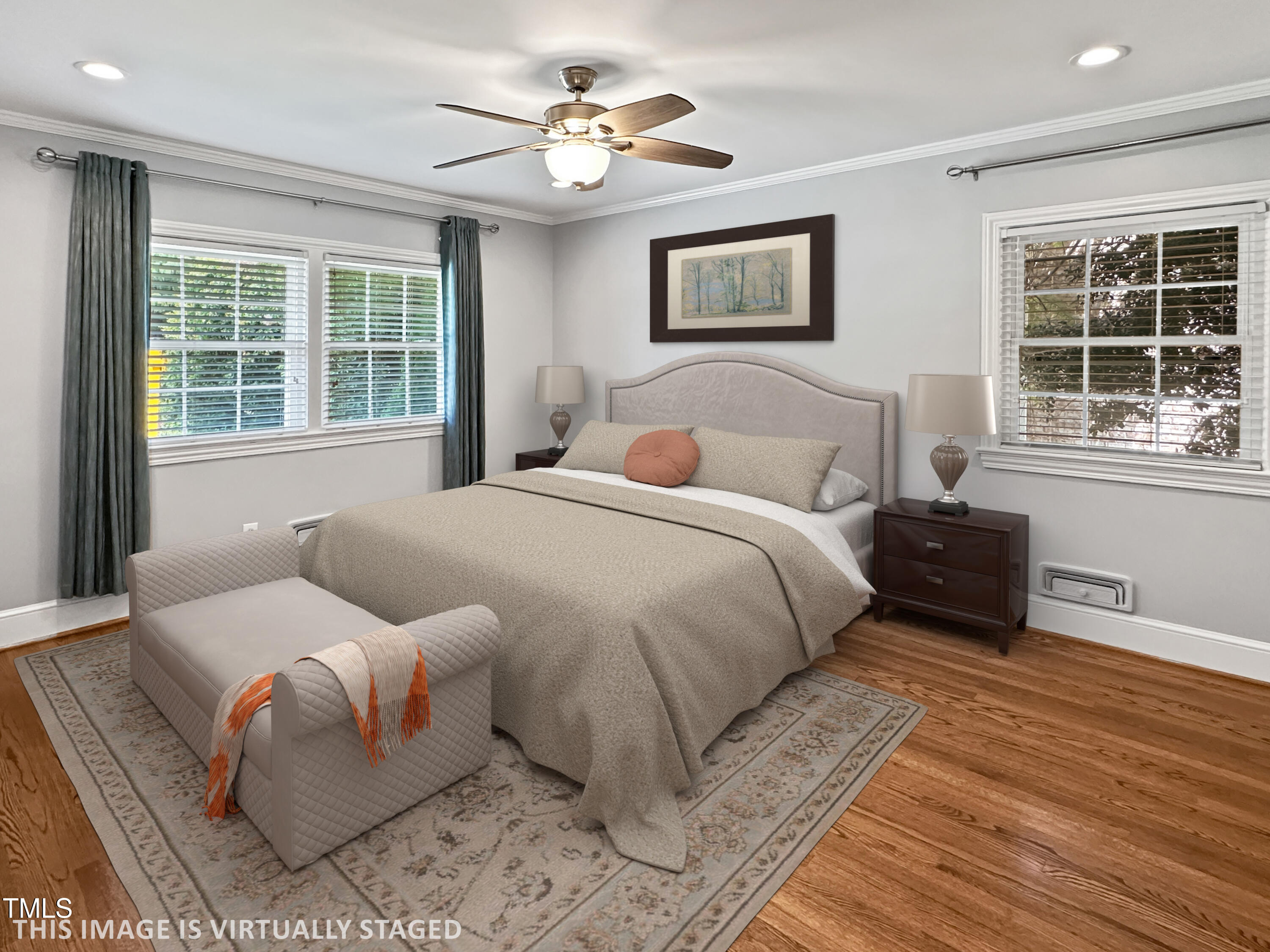 1318 Mayfair Road Raleigh, NC 27608 - Photo 20 of 52 Master Bedroom Staged. This Image is Virtually Staged