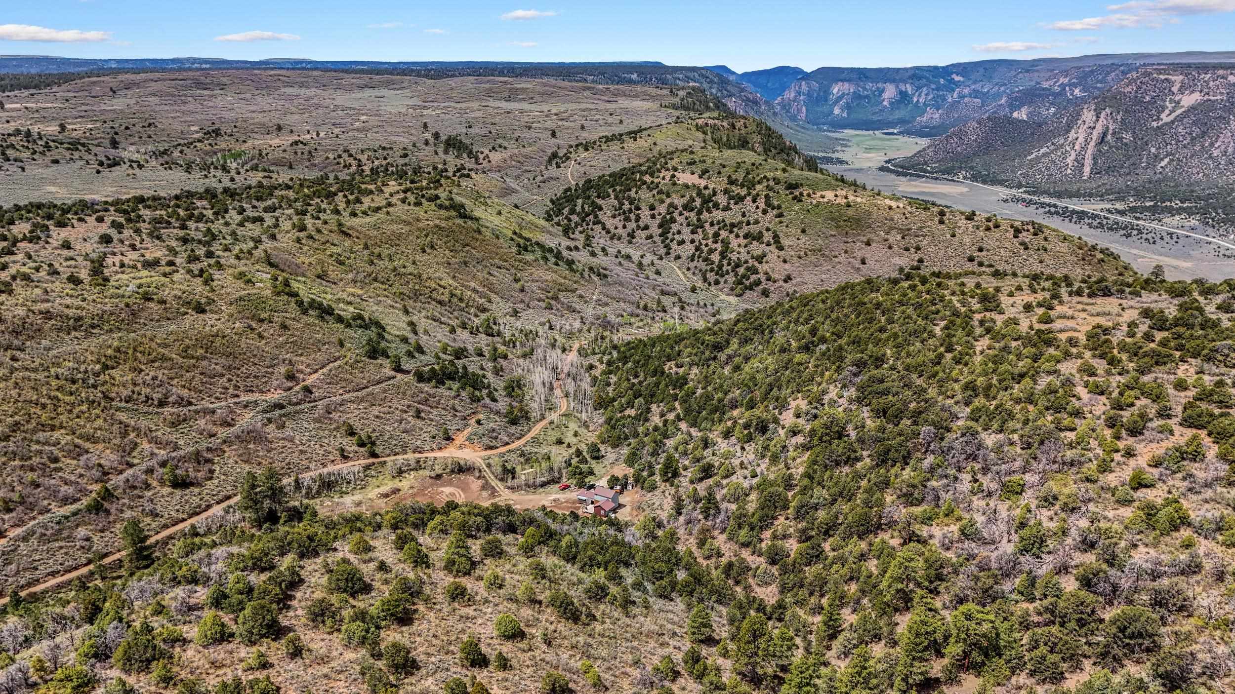 7465 Uncompahgre Divide Road Whitewater, CO 81527 - Photo 30 of 41 an aerial view of house with yard and mountain view in back