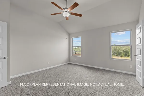an empty room with windows