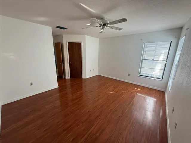 a view of a room with racks on the wall