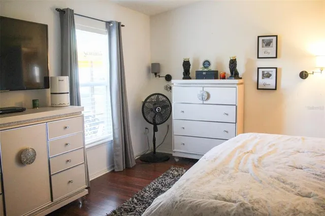 a bathroom with a sink vanity and a mirror