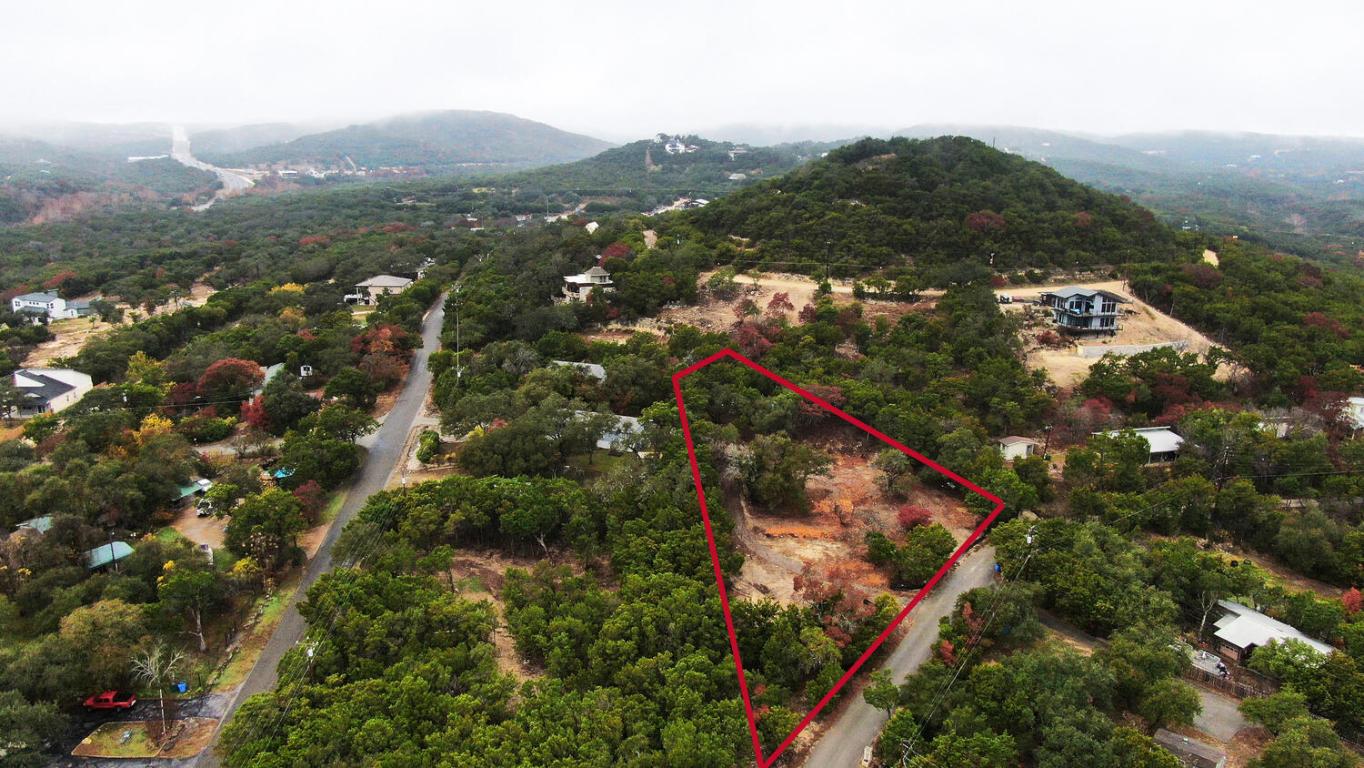 18303 West Rim Drive Jonestown, TX 78645 - Photo 28 of 36 Aerial view of the lot with Easy street on the left and 1431 visible on the top left of the photo.
