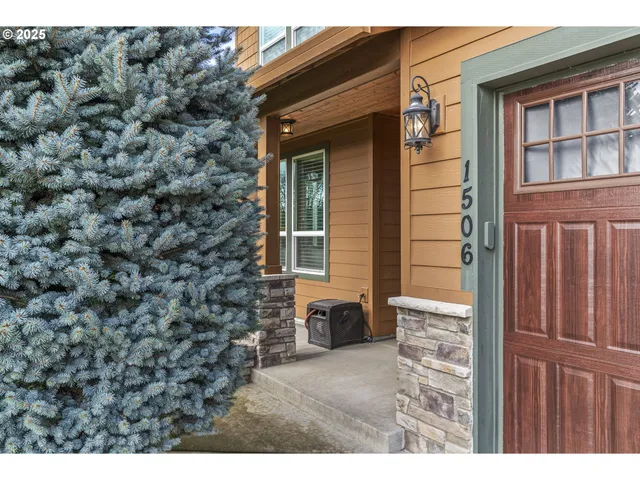 a view of a door and a window