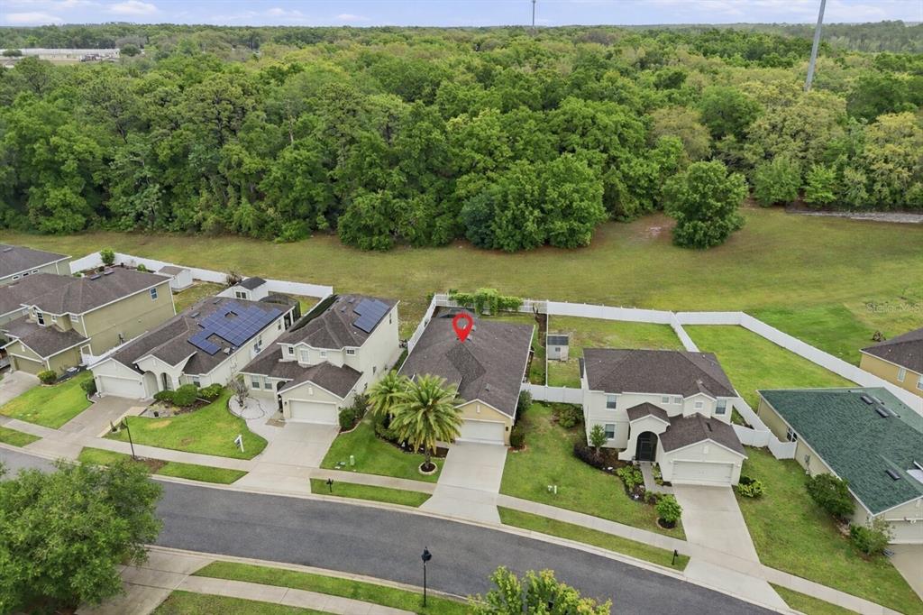 877 Haring Lane Mount Dora, FL 32757 - Photo 24 of 26 an aerial view of a house with garden space and street view