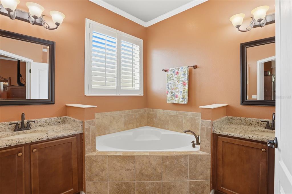 877 Haring Lane Mount Dora, FL 32757 - Photo 7 of 26 a bath tub sitting in a bathroom next to a granite countertop sink
