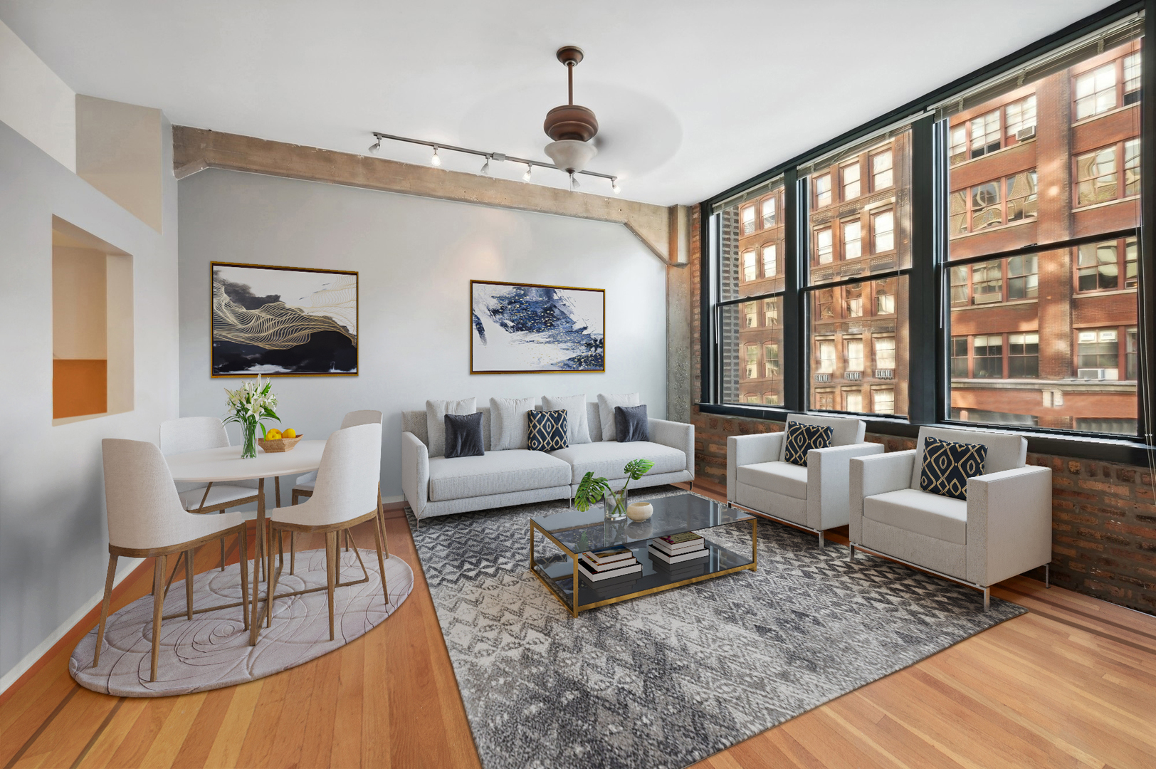 720 South Dearborn Street, Unit 305 Chicago, IL 60605 - Photo 8 of 20 a living room with furniture or couch and a large window