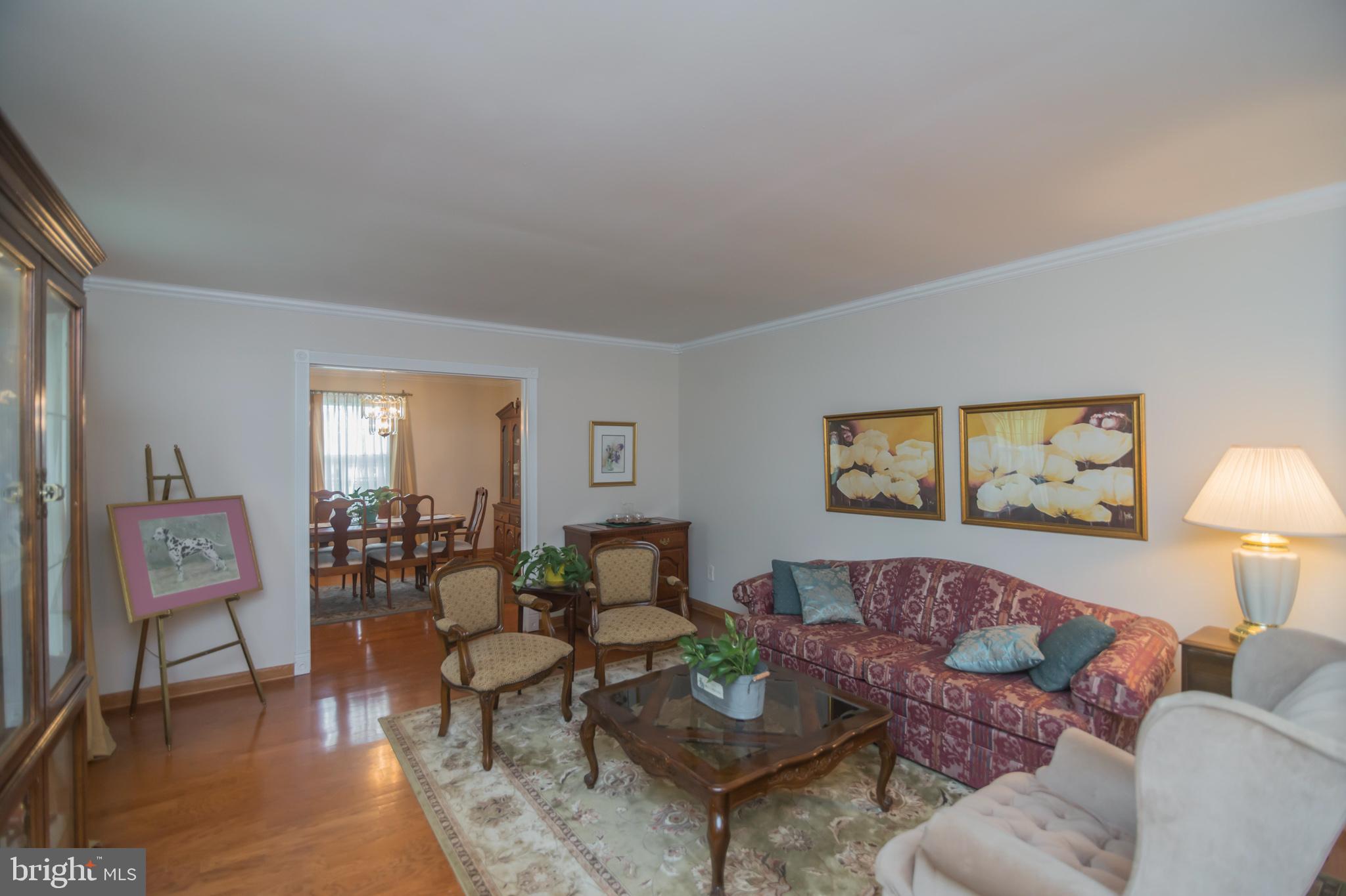 Hardwood floors in the Formal Living Room