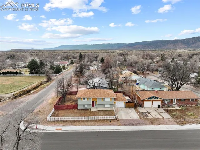an aerial view of a city