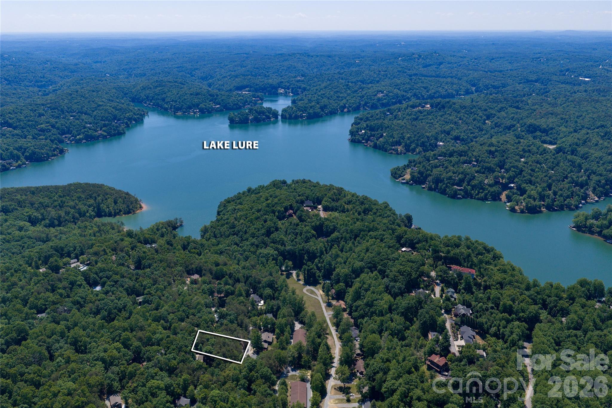 0 View Trail Lake Lure, NC 28746 - Photo 5 of 11 an aerial view of a houses with lake view
