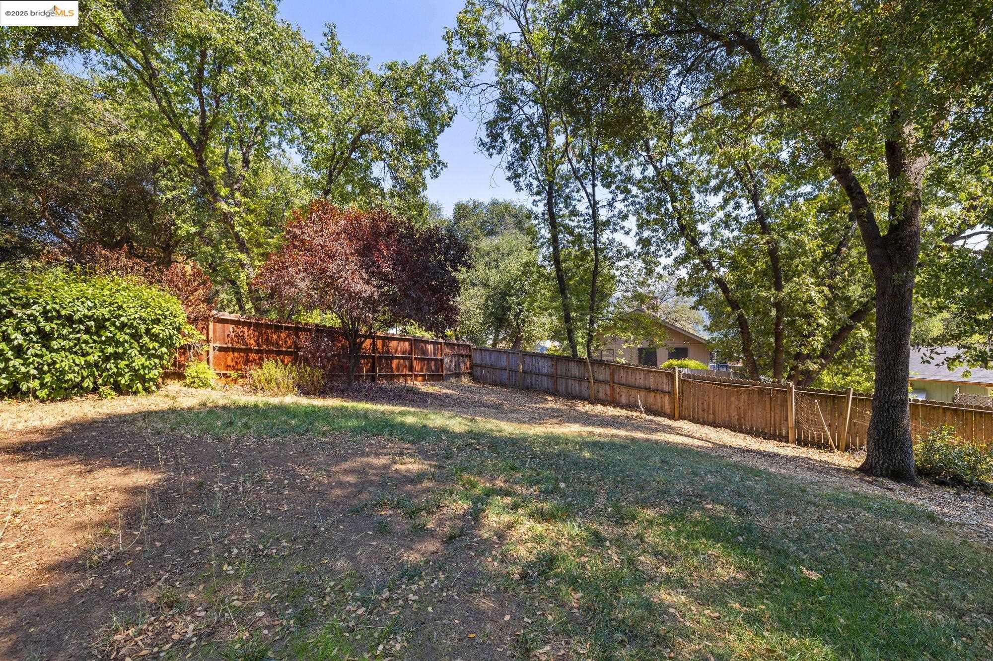 21645 La Vereda Road Sonora, CA 95370 - Photo 30 of 32 a view of yard with tree and wooden fence
