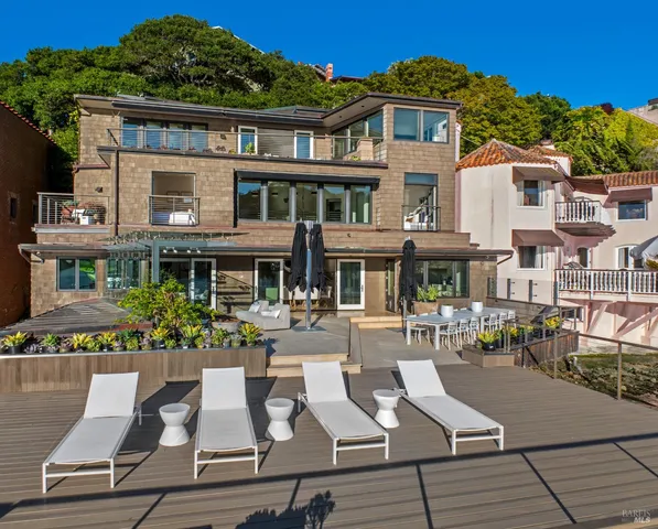 a view of a lake with a mountain view