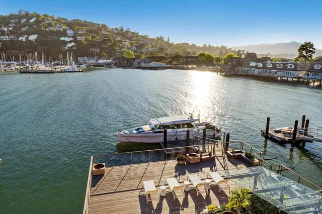a view of a lake with houses