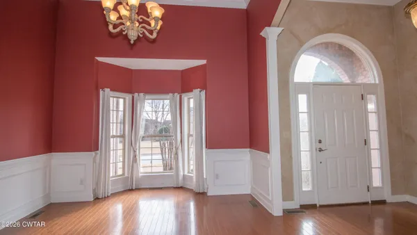 a view of a livingroom with a window