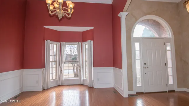 a view of a livingroom with a window