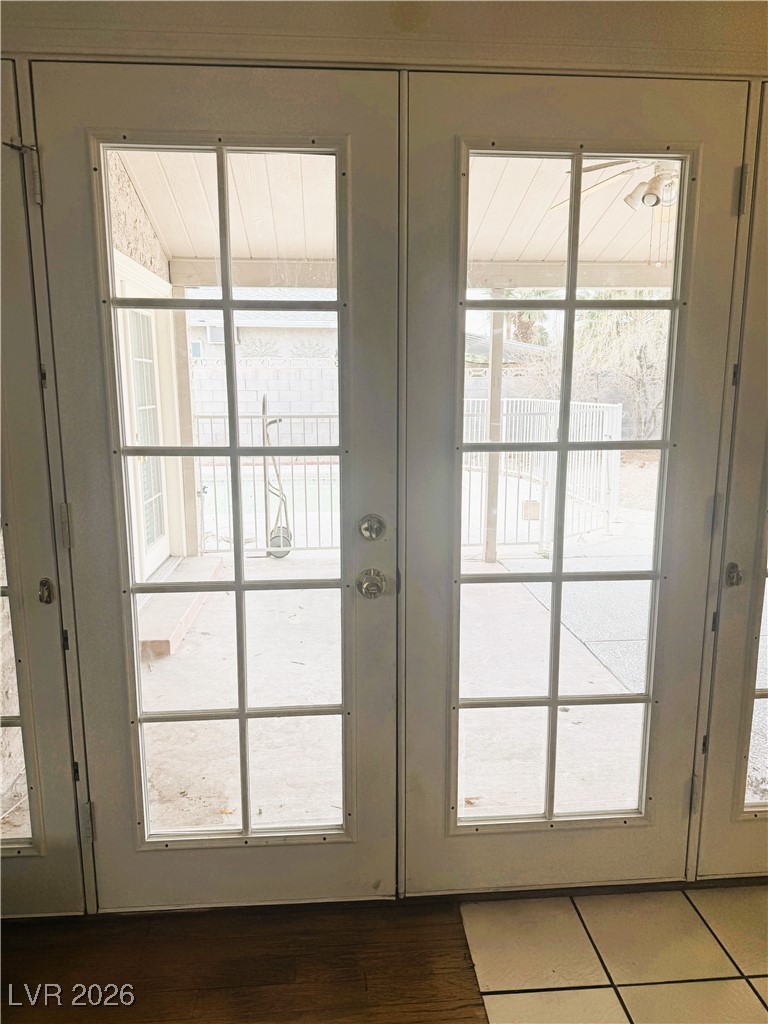 5311 South Sandhill Road Las Vegas, NV 89120 - Photo 13 of 24 Entryway with french doors and wood finished floors