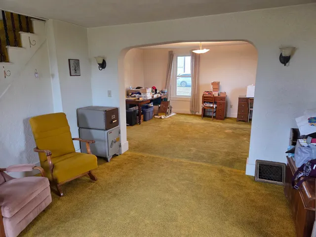 a view of a livingroom with furniture and a view of living room