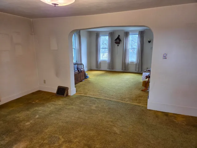 an empty room with closet